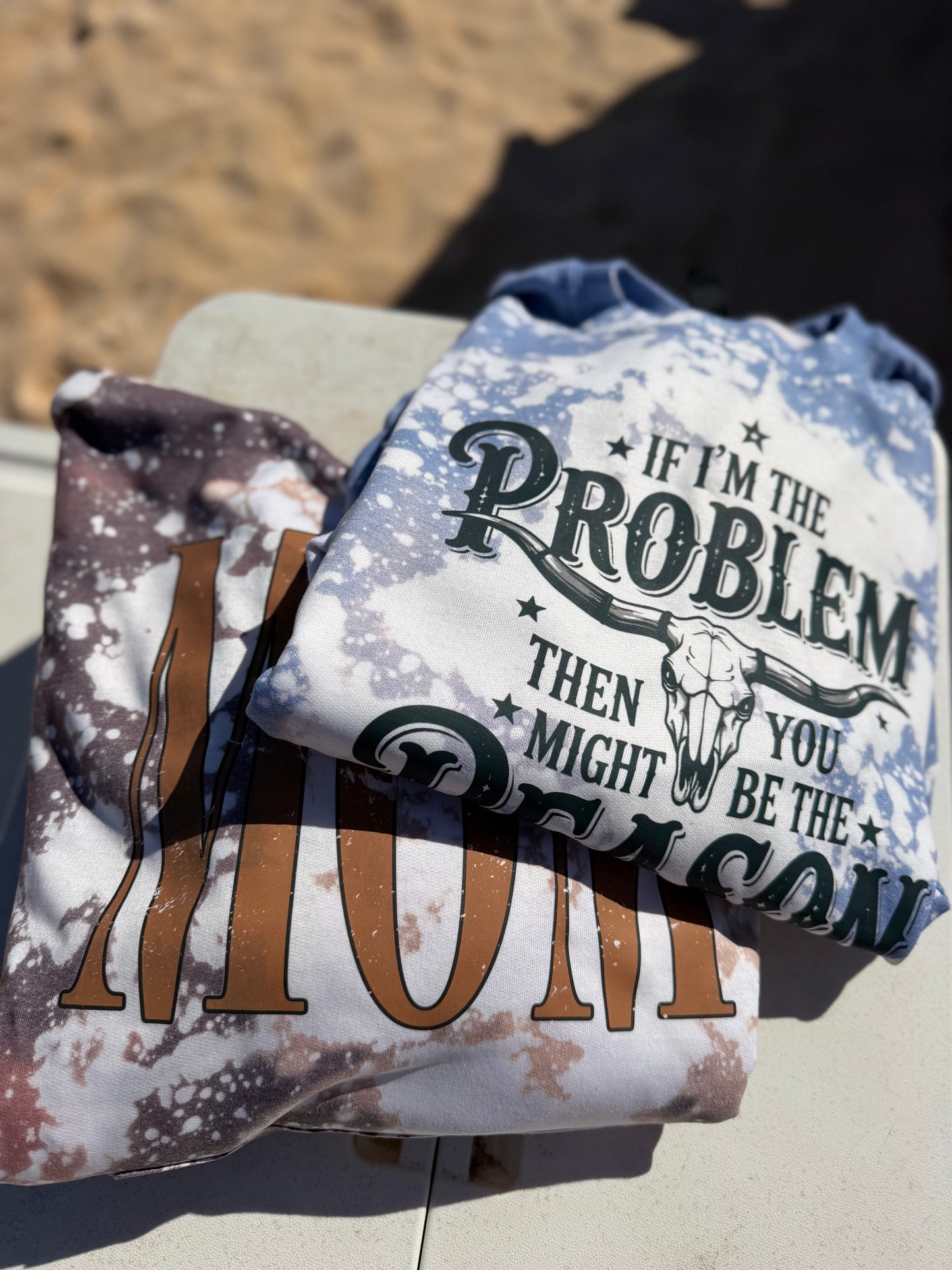 Mystery bleached out crewneck or hoodie