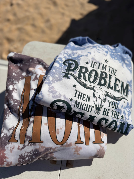 Mystery bleached out crewneck or hoodie