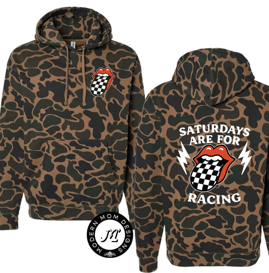 Saturdays are for racing duck camo hoodie (youth & adult)