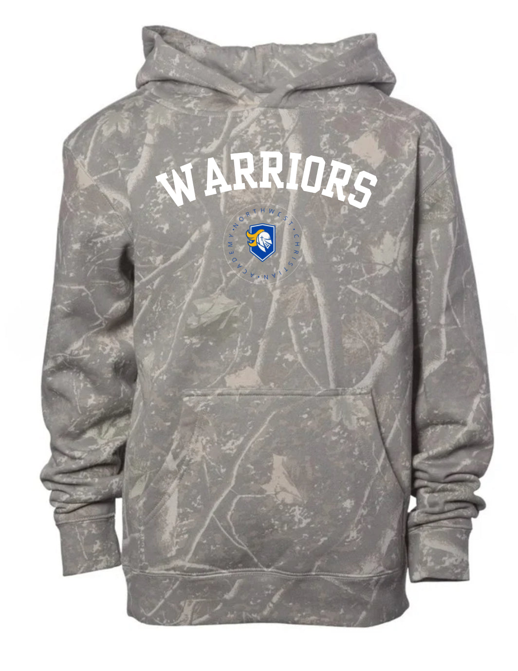 Warriors deadwood camo hoodie (youth & adult-no drawstrings)