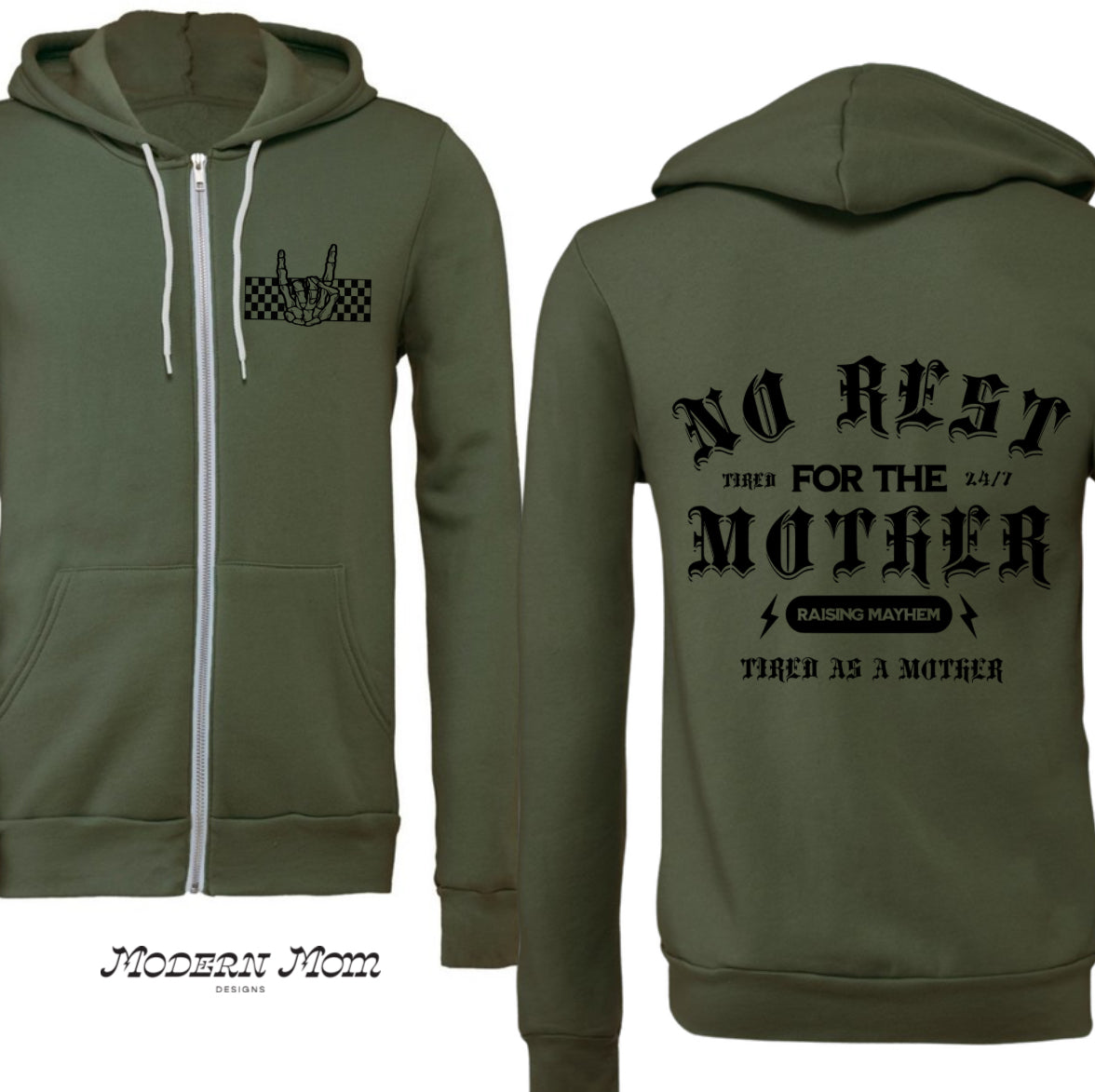 No rest for the mothers zip up