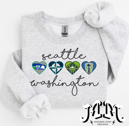 Seattle WA (tee, crewneck or hoodie)