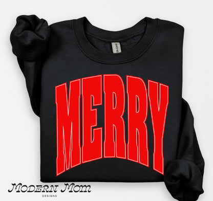 MERRY crewneck (GREEN, PINK, RED, OR MARROON)