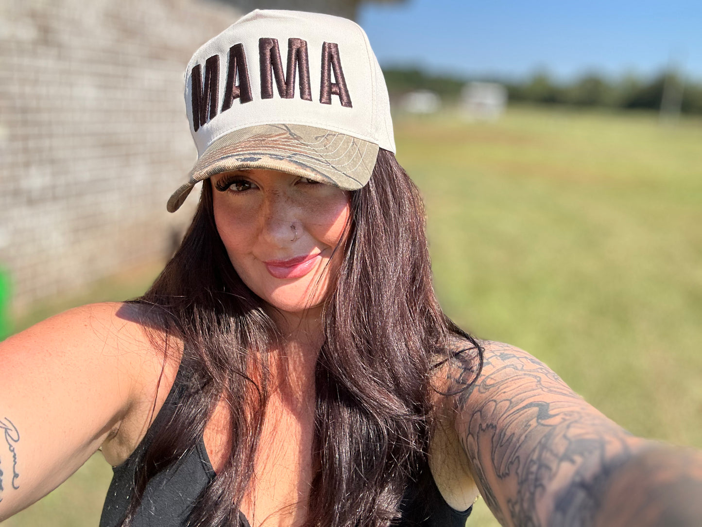 MAMA 3D embroidery camo bill trucker hat
