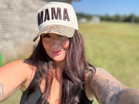 MAMA 3D embroidery camo bill trucker hat