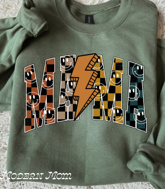 Mama smiley bolt crewneck