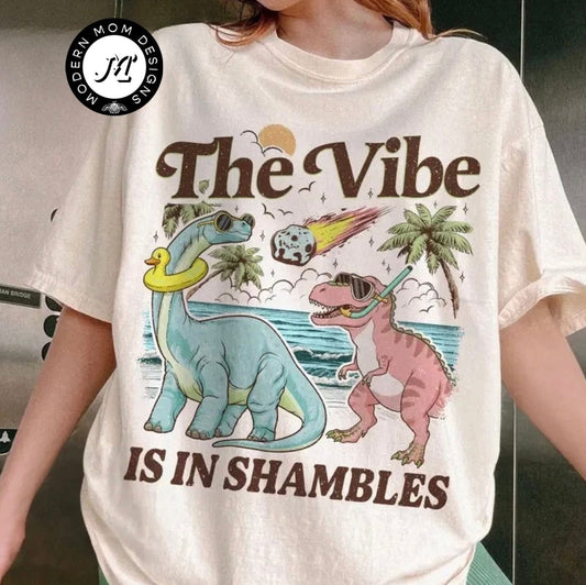 The vibe is in shambles (tee, crewneck, or hoodie)