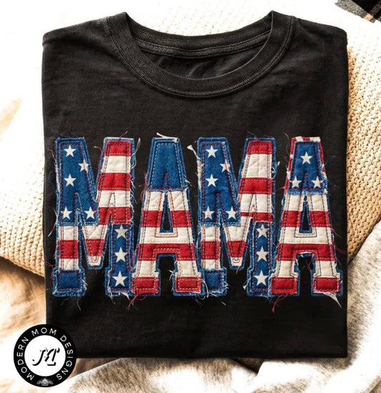 Mama faux fabric (tee, crewneck, or hoodie)