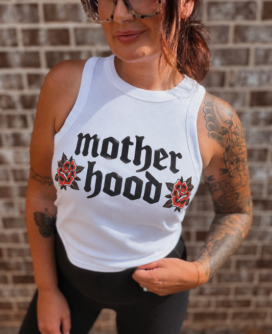 Motherhood rose micro rib racer tank