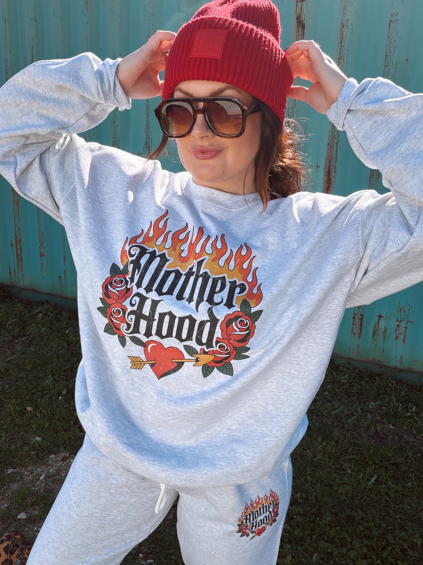Motherhood flame crewneck