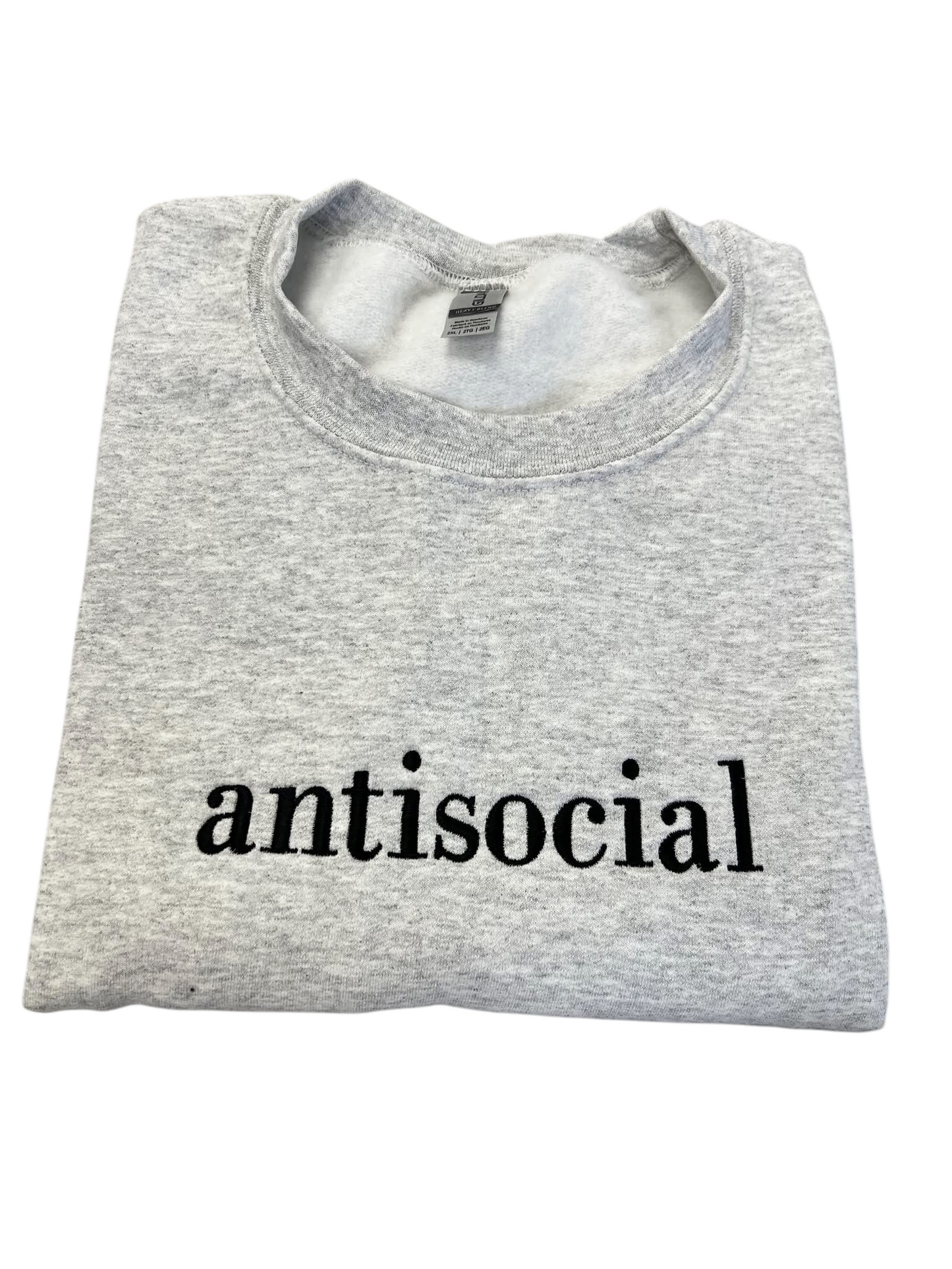 Antisocial embroidered CREWNECK (PLEASE ALLOW 10- 15 business days for these to ship)