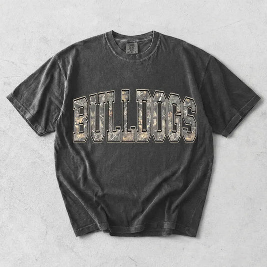 BULL DOGS CAMO -ANY COLOR (tee shirt, crewneck or hoodie)