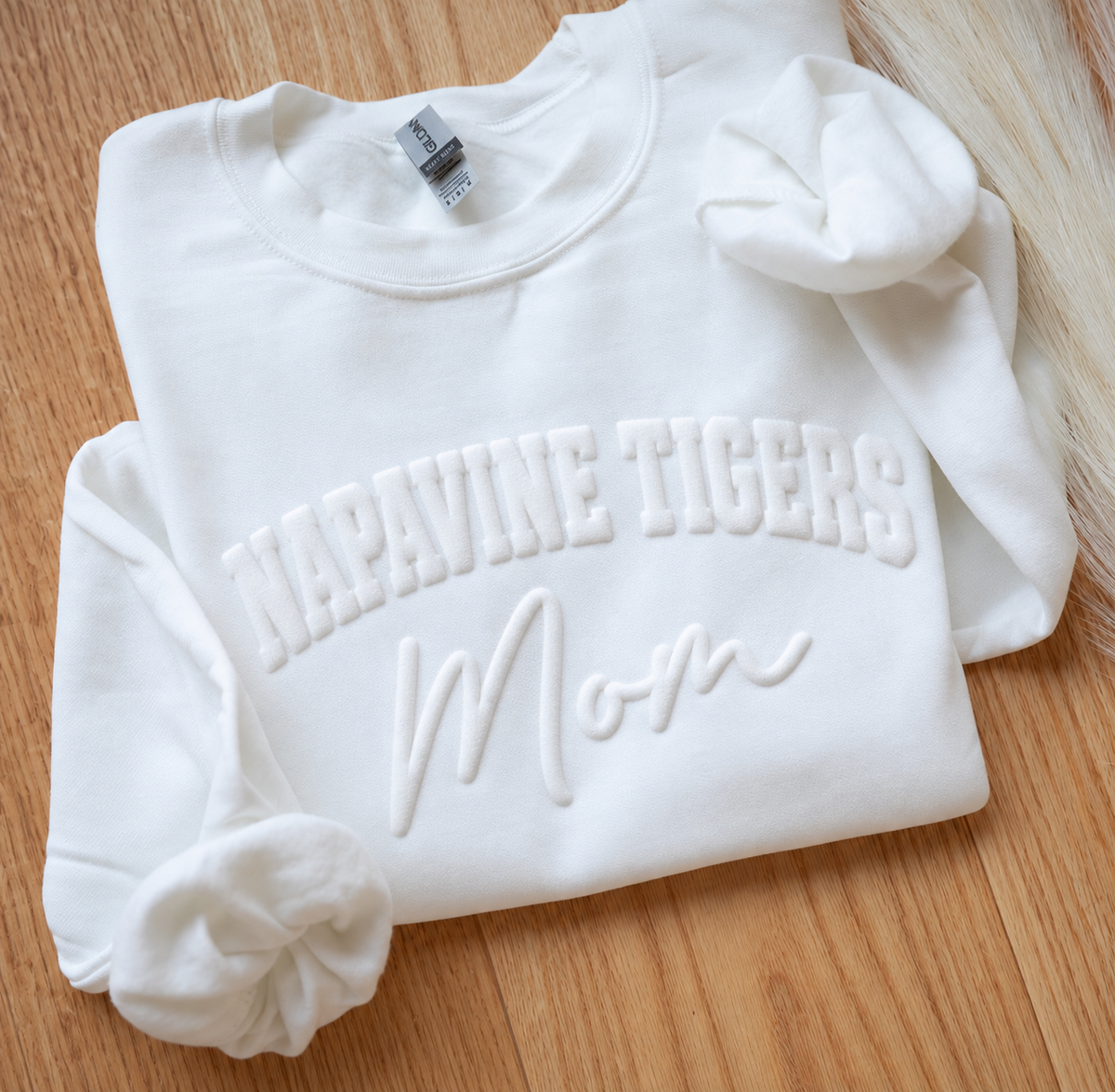 Napavine Tigers MOM monochrome puff crewneck or hoodie