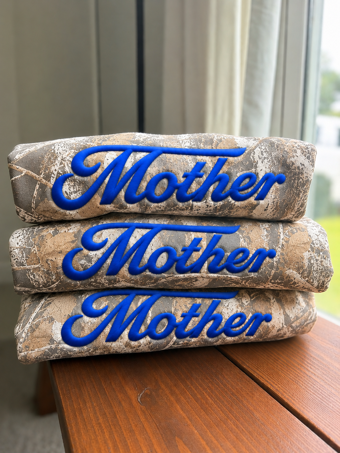 Mother puff print deadwood camo crewneck