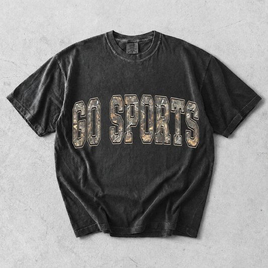 Go sports camo font  (tee shirt, crewneck or hoodie) (Copy)