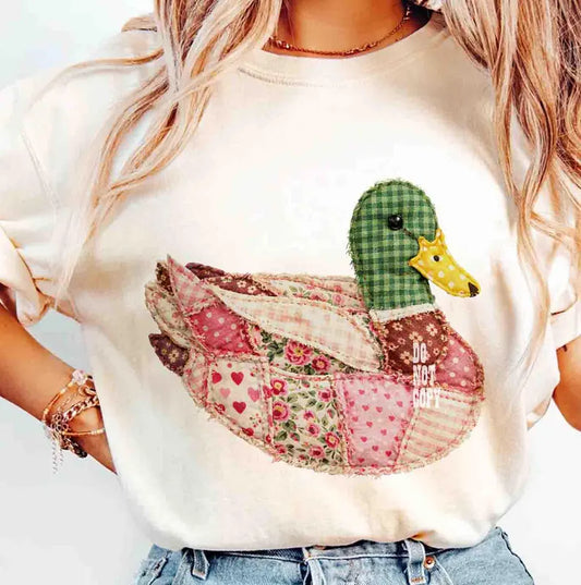 Faux Patchwork mallard pink