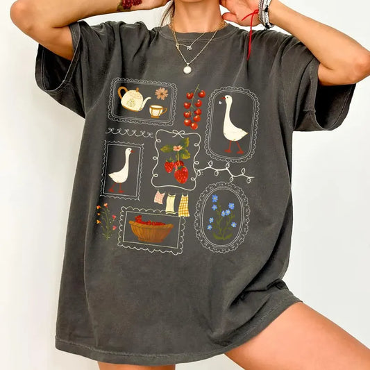 Cottagecore duck collage