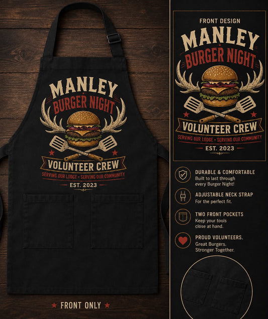 MANLEY burger night apron