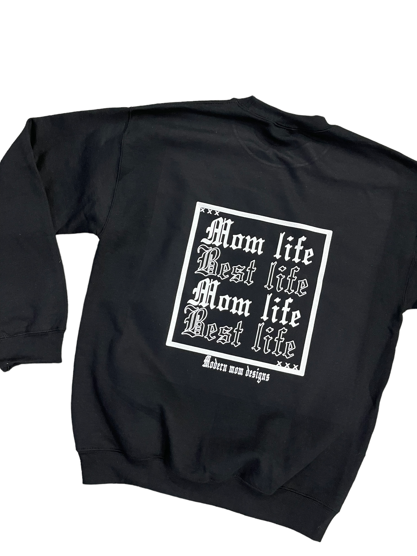 Mom life best life crewneck BLACK