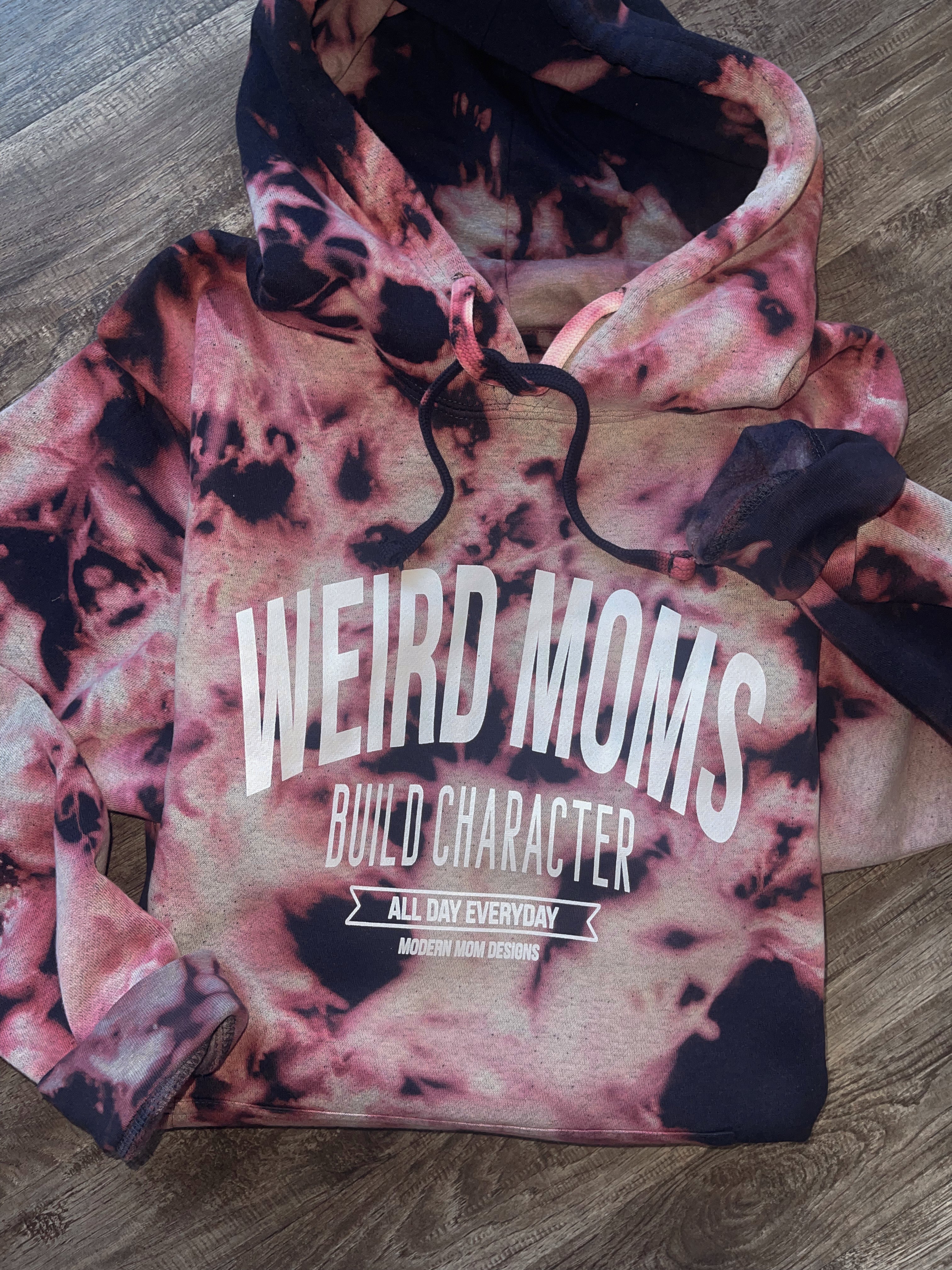 Weird moms bleached out hoodie