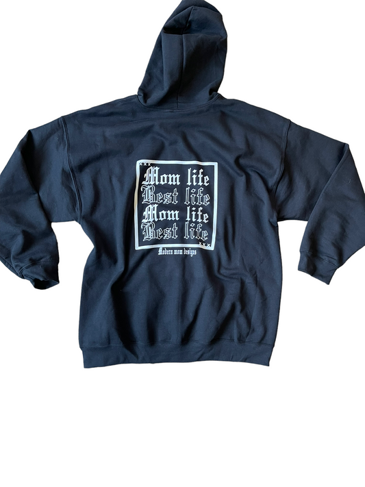 Mom life best life zip up BLACK