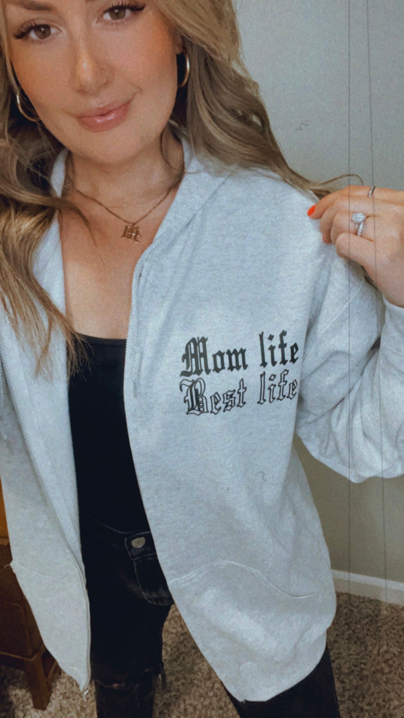 Mom life best life zip up