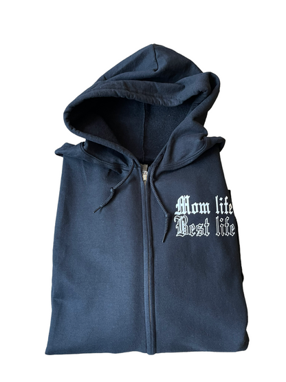 Mom life best life zip up BLACK